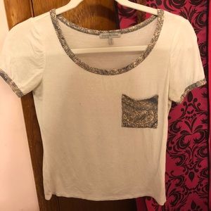 Short Sleeve Patterned Baseball Pocket Tee